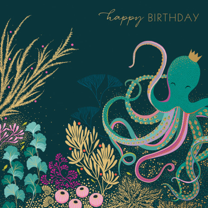 Birthday Card - Sealife Octopus