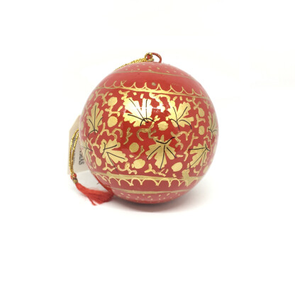 Red and Gold Chinar Leaf Bauble
