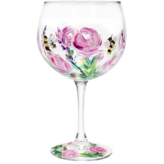 Bees & Flowers Printed Gin Glass