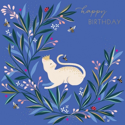 Birthday Card - White Cat