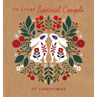 Special Couple Christmas Card - Rabbits