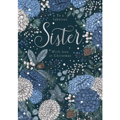 Sister Christmas Card - Sapphire and Snow