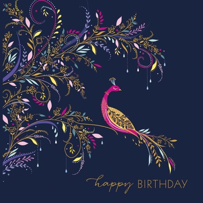 Birthday Card - Peacock