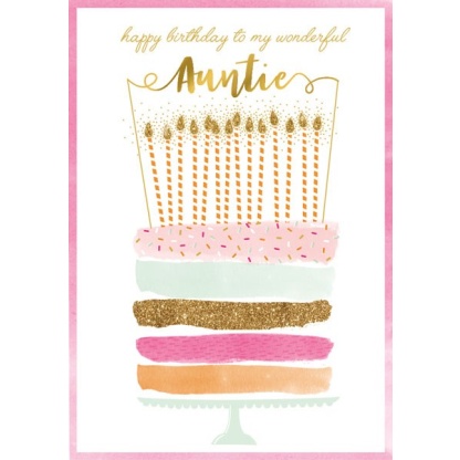 Auntie Birthday Card - Cake