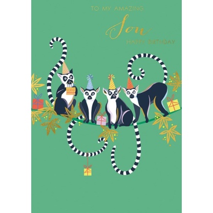 Son Birthday Card - Lemurs