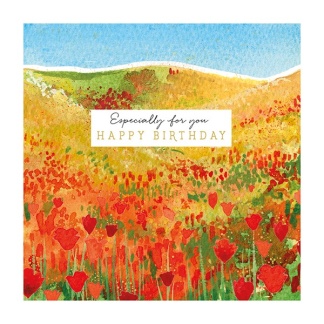Birthday Card - Poppy Field
