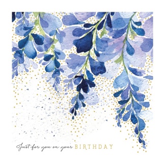 Birthday Card - Purple Trailing Foliage