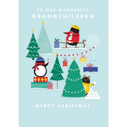 Grandchildren Christmas Card - Wonderful Grandchildren
