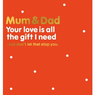 Mum and Dad Christmas Card - Gift