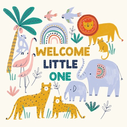 New Baby Card - Jungle Animals