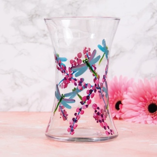 Hand Painted Dragonfly Vase