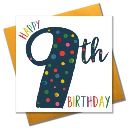9th Birthday Card - Dots