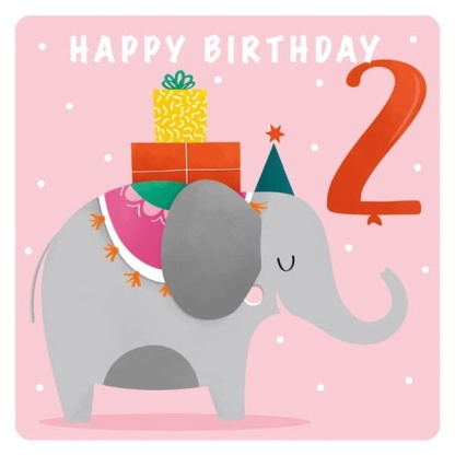 2nd Birthday Card - Elephant