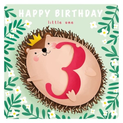 3rd Birthday Card - Hedgehog