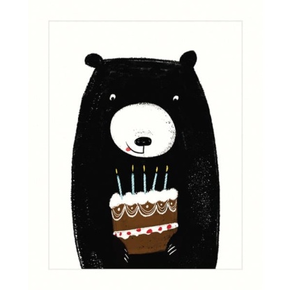 Birthday Card - Bear & Birthday Cake