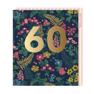 60th Birthday Card - Floral