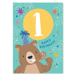 1st Birthday Card - Bear