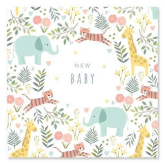 New Baby Card - Animals