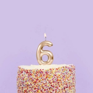 Birthday Candle - Gold Number '6' Candle