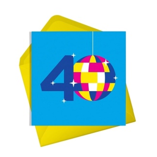 40th Birthday Card - Disco Ball
