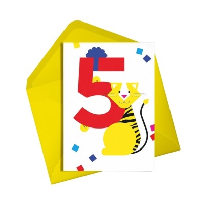 5th Birthday Card - Tiger