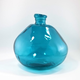 Ocean Blue Blown Glass Vase (33cm)