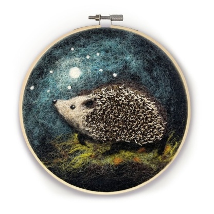 Hedgehog in A Hoop Needle Felting Craft Kit