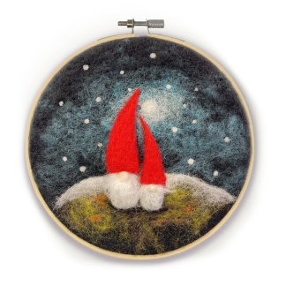 Gnomes in A Hoop Needle Felting Craft Kit