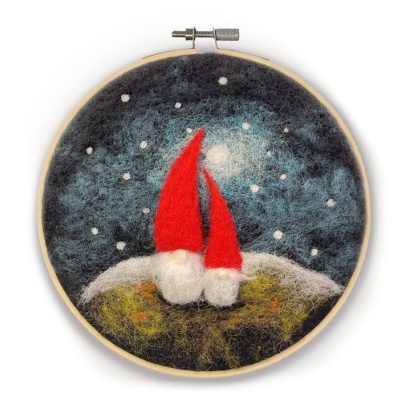 Gnomes in A Hoop Needle Felting Craft Kit