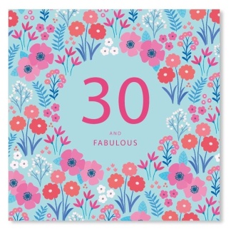 30th Birthday Card - Poppies