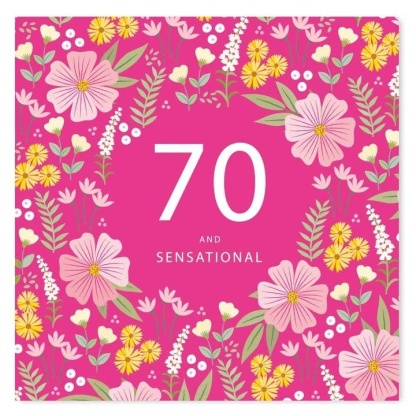 70th Birthday Card - Floral