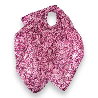 Pink Scarf with Willow Leaf Print