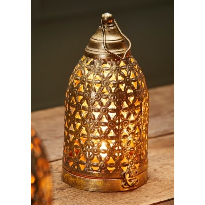 Antique Gold Finish Cutwork Lantern