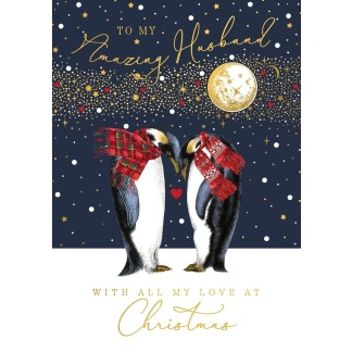 Husband Christmas Card - Penguins