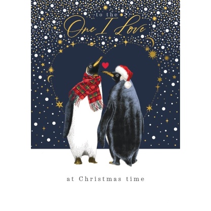 The One I Love Christmas Card - Penguins