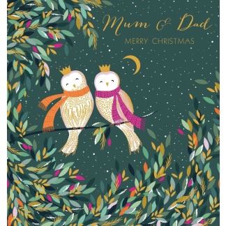 Mum & Dad Christmas Card - Owls