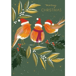 Christmas Card - Robins